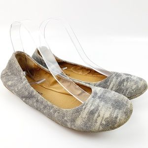 LUCKY BRAND Suede Emmie Ballet Flats Gray Sz 8